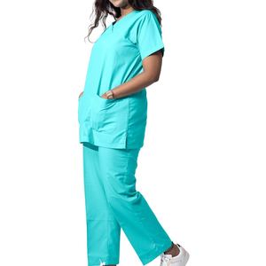 Uniforme de travail pour infirmière à manches courtes, décontracté, en coton respirant, design en maille, couleurs confortables, grande taille, haute qualité, prix d'usine du printemps - Product Image 2