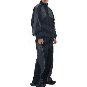 Chándales cómodos y ligeros con cremallera completa para hombre, conjuntos transpirables de estilo sólido para correr de invierno con cuello con capucha - Product Image 3