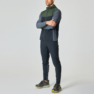 Fabricant de vêtements OEM, veste zippée, bloc de couleur, nylon, coupe-vent personnalisé, survêtement pour hommes - Product Image 3