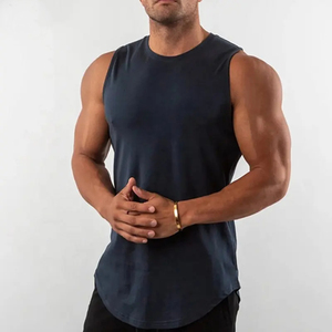 Camisetas sin mangas para hombre, personalizables, 95% algodón, 5% elastano, transpirables, tallas grandes, con logo frontal, estilo urbano. - Product Image 6