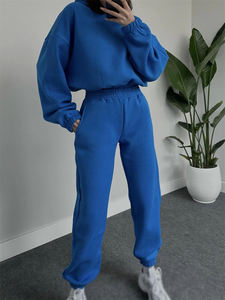 Survêtements personnalisés poids lourd pour femmes Sweat à capuche zippé surdimensionné en coton Ensemble de pantalons de survêtement Ensemble de survêtements pour femmes - Product Image 5