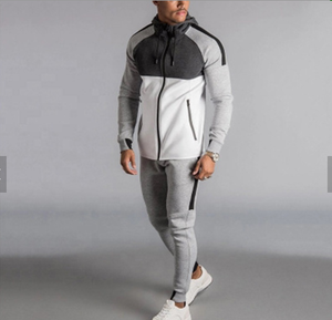 Customized Logo Winter Solid High Quality Two-Piece Casual Men's Tracksuit Full Zipper Fleece Breathable Lightweight <b>Jogger</b> - Product Image 6