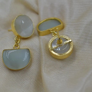 2024 Nueva moda pendiente Fabricante Proveedor Pendientes de piedra chapada en oro - Product Image 1