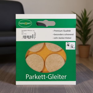 Premium 35 mm Natural Round Self-Adhesive Felt Parquet Glides Chair <b>Mats</b> - Product Image 3