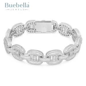 Hip Hop 14mm cubano pulsera y brazalete Iced Out Moissanite 14K chapado en oro Iced Rollie Link Diamond Premium Collection - Product Image 3