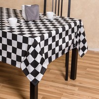 Nappe de table carrée classique en coton et lin imprimé, série Neolino, pour usage domestique, lavable, motif végétal tissé, marron beige