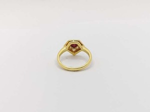 Rubí con anillo de compromiso de diamante cultivado en laboratorio, anillo de boda en forma de diamante, estilo Halo Art Deco, anillo de promesa Vintage, joyería nupcial fina - Product Image 2