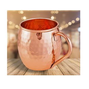 Meilleur Design Antique Personnalisé Pur Cuivre Moscou Mule Tasse Solide Martelé Forme Ronde Voyage Mule Tasses Fabriquées en Inde - Product Image 5