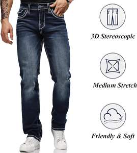 Vente en gros bon marché Pantalon en denim respirant pour hommes, vêtements décontractés, nouveau dernier style de pantalon en jean personnalisé pour toutes les saisons - Product Image 4