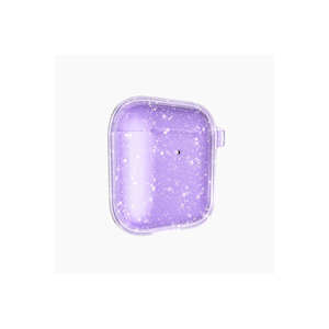 Étui pour écouteurs Netzy Allstar Glitter Airbag pour Airpods 2ème génération, transparent, violet brillant, TPU souple, protection - Product Image 1