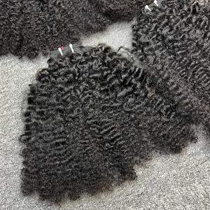 Cabello rizado de trama de la mejor calidad, cabello humano 100%, cabello crudo Camboyano de un donante - Product Image 4