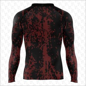 Camisa deportiva de manga larga para hombre, Camiseta deportiva de surf UV 50 Playera Skull Skeleton Printing Rash Guard de secado rápido transpirable Rash Guard para hombres - Product Image 6