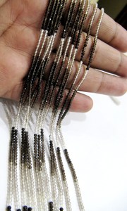 Cuarzo ahumado natural 2mm Rondelle Micro cuentas de piedras preciosas facetadas Strand 13 pulgadas de largo - Product Image 2