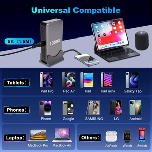 Chargeur USB C 10 en 1 et 1000W, GaN multiple, 4 ports Max PD140W/100W QC20W, station de charge rapide pour ordinateur portable, <span class=keywords><strong>iPhone</strong></span> 17, Samsung 25 - Product Image 6