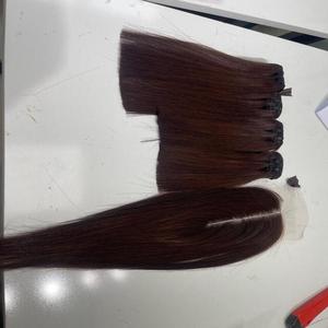 Couleur bronze ambré Cheveux raides Cheveux vierges à cuticule alignée Échantillon gratuit Paquets de cheveux vierges avec closure Prix de gros - Product Image 3