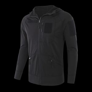 Manteau de sport tactique respirant pour hommes Pull à capuche extérieur noir fin Article chaud - Product Image 5