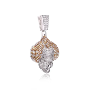 Colgante con Incrustaciones de Diamantes Moissanite, Plata 925 con Acabado en Dos Tonos, Joyería de Lujo Estilo Hip Hop - Product Image 2