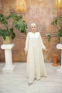 Abaya longue en satin de luxe sur mesure en gros pour femmes adultes, petite taille, robe musulmane à manches bouffantes, anti-rides, faite à la main, inspirée de la Turquie - Product Image 6