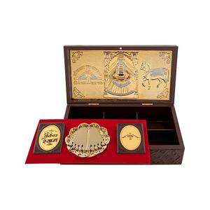 Juego de Charan Paduka de Acero Inoxidable de Primera Calidad para Templos Familiares, Salas de Pooja, Altares - Decoración Artística, Duradero, Hecho a Mano, Religioso - Product Image 1