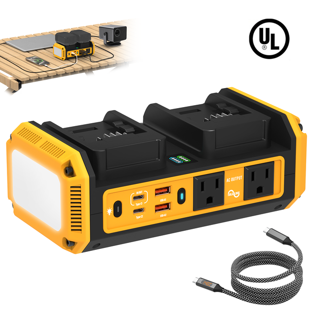 120V Power Inverter with Dual USB AC Ports Compatible With 20V Dewalt Battery 350W Pure Sine Wave Inverter Camping