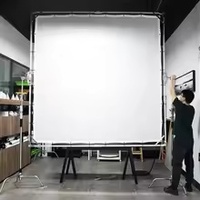 2.4X 2.4m Panneau de diffusion amovible Portable Elevated Diffusion Butterfly Screen Rough Cloth Frame Kit Butterfly Light Modifier