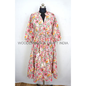 ชุดเดรสลำลองผู้หญิงสไตล์โมเดิร์น ผ้าฝ้ายออร์แกนิค ดีไซน์ทันสมัย สวมใส่สบาย ลายดอกไม้พิมพ์ลายลูกไม้ ระบายอากาศได้ดี ซักได้ เนื้อผ้านุ่ม - Product Image 4