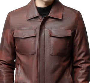 Chaqueta de Cuero Vacuno de Primera Calidad para Hombre, Estilo Informal, Duradera, para Otoño e Invierno, Impermeable, Transpirable, con Capucha - Product Image 1