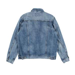 Chaqueta vaquera holgada lavada, ropa de calle clásica vintage, chaqueta vaquera personalizada informal con estilo para exteriores - Product Image 2