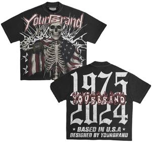 T-shirts Homme Personnalisés Vintage en Coton 100% Surdimensionnés, Impression DTG, Logo, Grammage Lourd, Lavage Acide, Vente en Gros OEM - Product Image 2