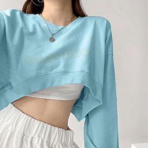 เสื้อครอปสำหรับผู้หญิงผ้าฝ้าย/ขนแกะระบายอากาศได้ดีเป็นมิตรกับสิ่งแวดล้อมมีสไตล์ลำลองคุณภาพระดับพรีเมี่ยม - Product Image 6