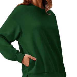 เสื้อสเวตเตอร์คอกลมแขนยาวสำหรับผู้หญิงเสื้อสเวตเตอร์คอลูกเรือสำหรับฤดูหนาวออกแบบโลโก้ได้ตามต้องการ - Product Image 3