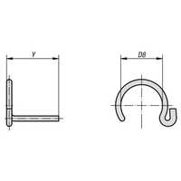 K0714 Steel Retaining Clip DIN 71805 Spherical Seat D1 16 Electro Zinc Plated Fastener for Ball Socket