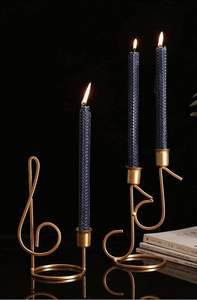 Modern Rustic Set of 3 Rose Gold Metal Pillar Candle Holders Weddings & Christmas Decorative Accessory <b>Glass</b> <b>Lanterns</b> & Jars - Product Image 2