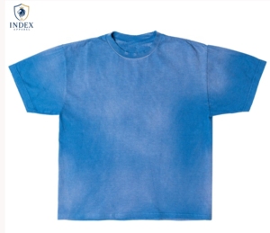 T-shirt en coton bleu pour homme Index Apparel, manches courtes, col rond, coupe classique, couleur unie, jersey décontracté - Product Image 1