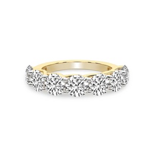 Anillo Clásico de Siete Piedras Redondas con Diamantes Cultivados en Laboratorio de 1.00 Ct Tw, Oro Sólido de 14K, Color FG, Claridad VS, 7 Diamantes en Hilera, Brillo Clásico - Product Image 2