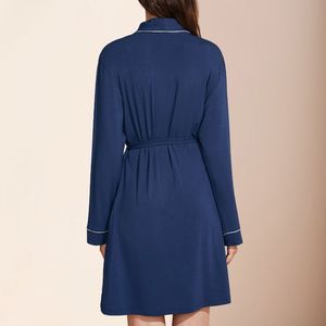 ชุดคลุมสำหรับใส่นอนผ้าฝ้ายเนื้อนุ่มแบบวินเทจของผู้หญิงชุดใส่นอนชุดอยู่บ้านชุดนอนแบบคาร์ดิแกนสุดหรูสำหรับฤดูหนาว - Product Image 4