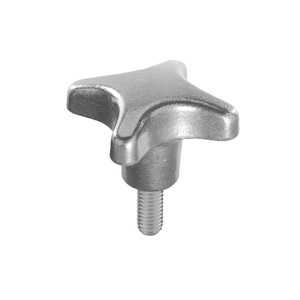 Bouton de commande industriel K0147 DIN 6335 à poignée en forme de D, en fonte grise M20, finition brossée - Product Image 5