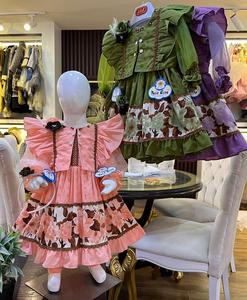 ชุดเดรสผ้าซาตินพิมพ์ลายสำหรับเด็กคอลเลคชั่นใหม่2023 - Product Image 1