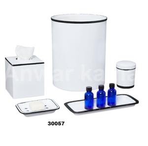 Juego de accesorios de baño de Metal blanco, juego incluido de 5 uds para baño, soporte de bola de algodón, bandeja de tocador, soporte de pañuelos, decoración de baño - Product Image 1