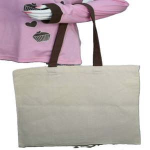 Sac de plage écologique pour femmes, 100% coton, fermeture éclair, motif uni, style anglais et japonais, musique, multi-usages - Product Image 4