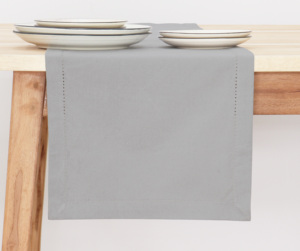 100% coton gris cendré 14*54 pouces chemin de Table ourlet solide coureur Durable lavable moderne tissé nappe pour le printemps été - Product Image 1