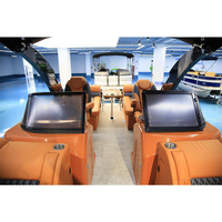 Bateau ponton sportif fermé de 22 pieds, prêt à être expédié, personnalisé pour 12 passagers, bateau ponton simple de luxe avec bar