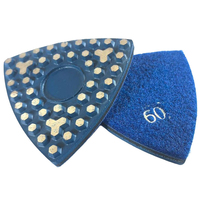 Pad Pengamplas Logam Segitiga Berperekat Hook and Loop dengan Pola Hex Dot + Clover untuk Beton dan Batu