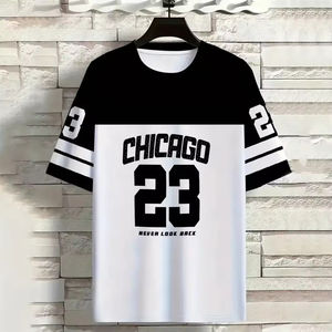 T-shirt homme décontracté tendance mode de rue à manches courtes haut tricoté 100% coton taille créative 23 motif de sublimation imprimé - Product Image 2