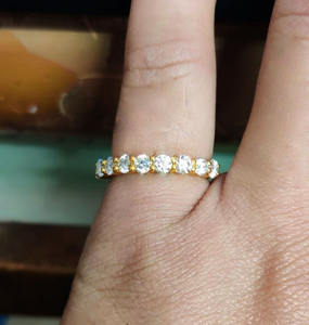 ชุดแหวนเพชรโมอิสสำหรับผู้หญิงเครื่องประดับชุบทอง14K 925หมั้นแต่งงานแบบเรียบง่ายขายส่งจำนวนมาก - Product Image 5