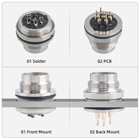 Connecteur d'alimentation M16 IP67 étanche, mâle et femelle, à bride carrée, 2, 3, 4, 5, 6, 7, 8, 12, 14, 16, 19, 24 broches