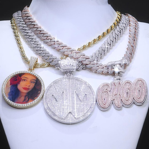 Moins cher Custom Pass Diamond Tester Fine Jewelry 925 Silver Moissanite pendentif Hip Hop Nom Lettre Moissanite Iced Out Pendentif - Product Image 2