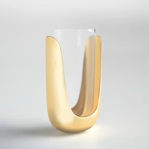Bougeoir en fer moderne orné minimaliste - Product Image 1