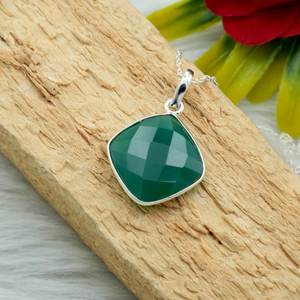 Collar de ónix verde de Plata de Ley 925, regalo de joyería de boda, piedra preciosa de moda, NL0083-GS para ella - Product Image 2