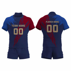 Uniforme de rugby de sport de poire rouge 100% polyester impression par sublimation uniforme de rugby vêtements de jeunesse uniforme de football de rugby collégial - Product Image 4